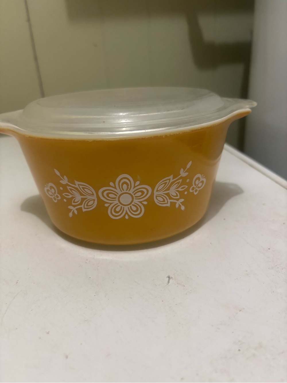 Pyrex Yellow Floral Casserole Dish